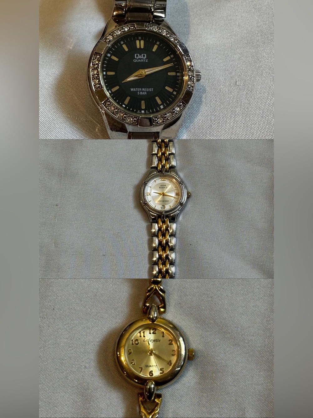 3 Watch Women’s Bundle: Q&Q, Anne Klein, Lafayette